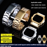 Stainless steel watch strap+case set metal silver black gold watchband kit For CASIO G-shock DW5600/