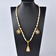 Thai Buddha amulet chain imitation ivory hanging c 泰国佛牌链仿象牙挂链钛钢保色不掉色简约款唐卡挂链男女 CZL05