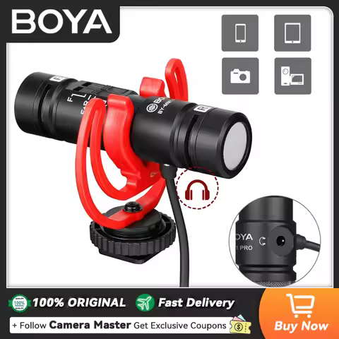 BOYA BY-MM1 PRO Dual-Capsule Condenser Shotgun Microphone Video Mic for iPhone Android Smartphone Ca