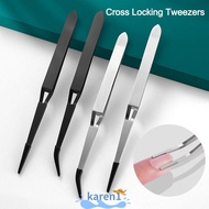 KA Craft Tweezers, Stainless Steel Universal Cross Locking Tweezers, Accessories Silicone Tools Industrial Tweezers