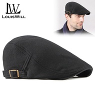 LouisWill Men Berets Hats Cotton Knitted Berets Caps Autumn and Winter Berets Outdoor Sunscreen Peak