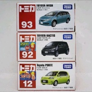 Tomica No. 93 Toyota Wish + No. 92 Toyota Ractis  + No. 12 Toyota Porte - Discontinued Model