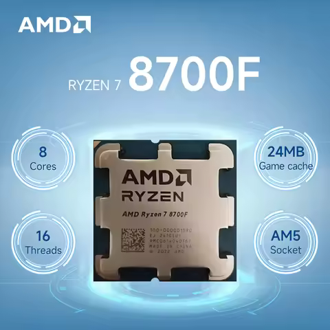 AMD Ryzen 7 8700F NEW CPU 5.0GHz 8-Core 16-Thread R7 8700F L3=16M 4NM Socket AM5 DDR5 Processor 65W 