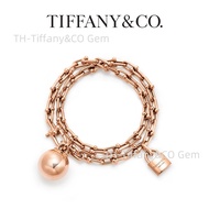 Tiffany HardWear Wrap Bracelet Rose Gold Signature Gauge Links Lock & Sphere Pendant Comfort Fit