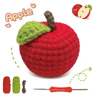 Beginner's Crochet Kit: 1 Apple, Yarn for Amigurumi, Crochet Hook Set with Instructions & Video (Ran