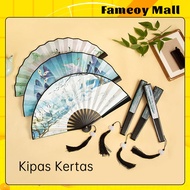 Chinese Folding Fan / Ancient Chinese Style Folding Hand Fan / Chinese Silk Folding Fan