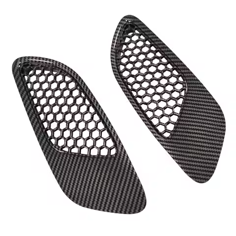 2PCS Engine Hood Vent Louvers Air Scoop Bonnet Vent Cover For-BMW E90 E91 E92 E93 M3, Carbon Fiber P