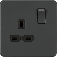 Knightsbridge Screwless 13A DP switched/unswitched socket - Anthracite