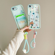 IPhone 7P/8P High-value Card Holder+Lanyard Phone Case Suitable for iPhone 6P X/XS XR XSMAX 11 12 13