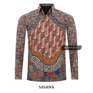 KEMEJA Original Batik Shirt With SASANA Motif, Men's Batik Shirt For Men, Slimfit, Full Layer, Long Sleeve