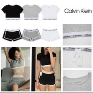 ❤️‍🔥️Calvin Klein CK新款 露臍短款運動舒適小T恤上衣短袖 + 運動短褲套裝