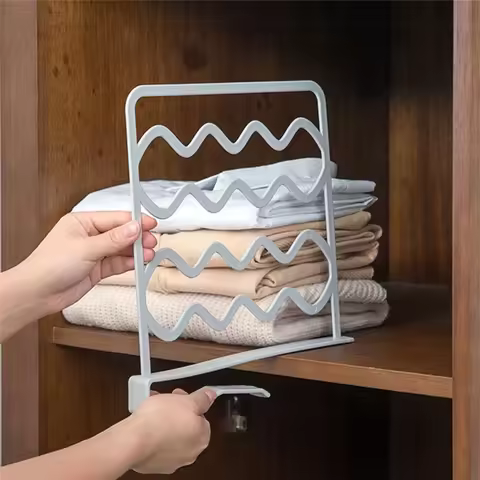 1PCS Wardrobe Separation Board Book Clothes Organizer Shelf Cabinet Tower Hanger Rack Closet Divider