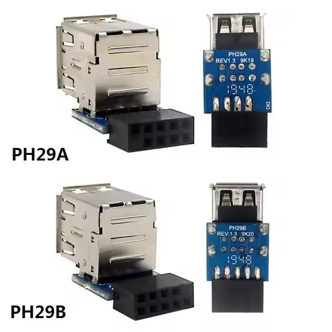 Mini USB2.0 9Pin/10P Computer Motherboard Header Adapter Female Extension Cable Compatibility Deskto