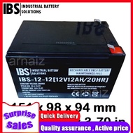 E-Bike Battery 12V 12Ah 20hr 12 Volts 12 Ampere EBike UPS Battery IBS IBS-12-12 Rechargeable Battery