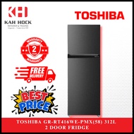 * CAN USE CLIMATE / CDC * TOSHIBA GR-RT416WE-PMX(58) 312L 2 DOOR FRIDGE (3 TICKS) + 2 YEARS WARRANTY