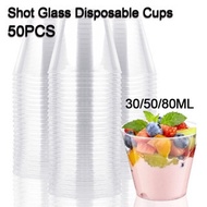 50ml Disposable Dessert Mousse Cups Clear Shot Glass Birthday Party Dessert Plastic Cup