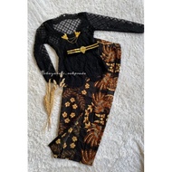 HITAM ONE SET OF BALI KEBAYA FRONT EDGE KEBAYA BLACK PANJNAG