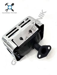 (106 JF MATRIX) Knalpot CHROME Engine CX160 CX200 Silincer JF MATRIX / Muffler Mufler Mesin Penggera