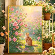 Diamond Painting Set Under Cat Flower Cat Print Diamond Painting Material Package Full Diamond 2026 