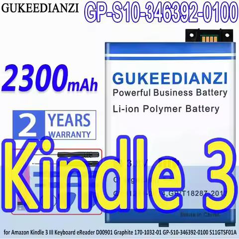 Tablet Battery 2300mAh For Amazon Kindle 3 Iii Keyboard Ereader D00901 Graphite 170-1032-01 GP-S10-3