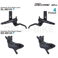 Hydrolic Brake For Bike SHIMANO DEORE M6100 M6120 Hydraulic Disc - 4-Piston  with M6100 Lever and