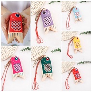 FSDHG Antique Smooth Pendant Graduation Gift Hanfu Decoration Lucky Pouch Coin Purse Jewelry Bags Japanese Style Sachet Koi Carp Blessing Bag
