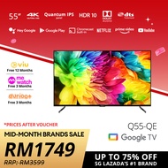 [PRE ORDER] PRISM+ Q55 Quantum Edition | 4K Google TV | 55 inch | Quantum Colors | Google Playstore 