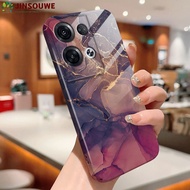 Jinsouwe Phone Case Casing For OPPO Reno7 Pro 5G Reno 8 5G Reno8 Pro 5G Case For Boys Girls Cartoon Luxury Marble All-inclusive Film Hard Case Cover