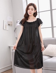 Wanita Baju Tidur Malam Plus Size Ice Silk Pajamas Comfortable Nightdress  Labuh Ais Sutera Selesa女装冰丝家居睡衣裙