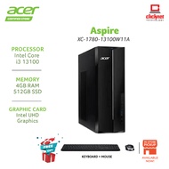 ACER CONSUMER DESKTOP XC-1780-13100W11 (I3-13100, 4GB, 256GB SSD, KB+MOUSE, BLACK-W11)