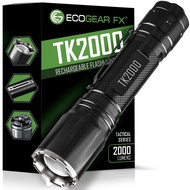 EcoGear FX TK2000 Tactical Flashlight Kit - Delivering 2000 Lumens Max, 3 Light Modes with Instant S