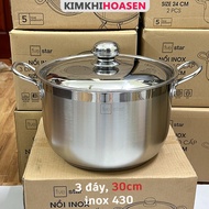 3-bottom stainless steel chicken boiling pot 30cm, Fivestar, stainless steel 430