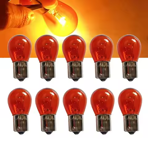 10pcs Halogen Bulbs 157 1156 BAY15D BA15S Amber/Red/Warm White /Yellow/Blue P21W for Tail Turn Rever