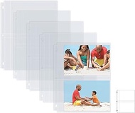 Photo Album Refill Sheets, 5 x 7 Inch, Heavyweight, Diamond Clear 3 Ring Photo Binder Page Refills,