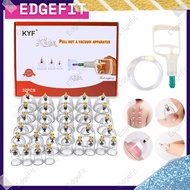EdgeFit Massage Therapy Vacuum Cupping Kit with Glass Ventosa Cups for Home Use and Spa Treatment