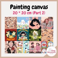 [Painting Canvas Part 2] Paint by number 20cm x 20cm DIY Oil Painting Landscape Cartoon Shin Chan Doraemon Mickey Flower