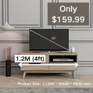 (🔥HIGH QUALITY🔥) Hana Oak Wooden TV Console/TV Cabinet 4ft / 6ft TV Cabinet 1.2m/1.8m Wooden Shelf Living Furniture