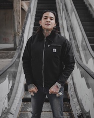 Work Jacket Kanvas Marsoto Suede Art Indigo Streetwear - Hitam