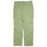 COMME des GARCONS HOMME 2022 春夏系列：日本製造棉質斜紋錐形工裝褲 HI-P013，M 碼，橄欖色，6 個口袋，拉鍊門襟。二手。 [COMME des GARCONS HO