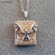LeeSisters Gothic Flying Bat Book Locket Necklace, Gothic Jewelry, Gothic Necklace, Bats, Vampire Je