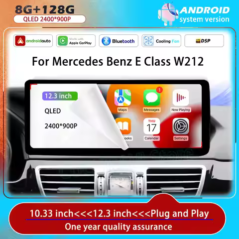 Carplay Car Radio Player for Mercedes Benz E Class W212 2009 - 2016 QLED Screen 4G Multimedia Androi