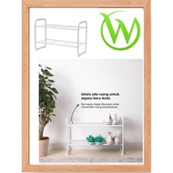 Minimalist slim Shoe rack, stackable, extra space level BIBBLIS Shoe cabinet, white, 60x26x40 cm