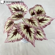 OCEANMAPDZ Artificial Begonia Plant, 12 Heads Potato Leaves Artificial Green Plant Leaves, Simulatio