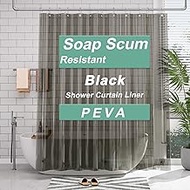 AmazerBath Extra Long Shower Curtain Liner, Clear Black Shower Curtain Liner 84 Inches Long, 72x84 P