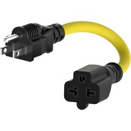 1-FT 15 Amp Household AC Plug to 20 Amp T Blade Adapter Cable 12AWG Nema 5-15P to 5-20R,5-15P to 6-1