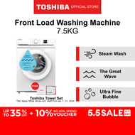 [FREE GIFT]Toshiba T11 TW-BL85A2S White Front Load Washing Machine with WiFi Control 7.5kg Water Efficiency 4Ticks