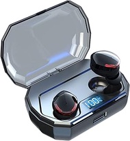 Earbud Headphones Bluetooth Headset 5.0 High-Definition Stereo Anti-Sweat Touch Noise Reduction in-Ear Headphones with Built-in Microphone with Portable Charger