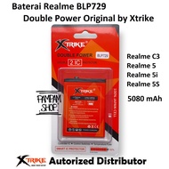 Baterai Xtrike Double Power Realme C3 5 5S 5i BLP729 Batre Batrai Battery HP Handphone BLP 729