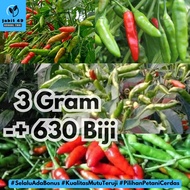 JaBit - 3gr (630-660 Biji) Benih Cabe Rawit Hijau Lokal Cengek Cabe Gunung