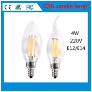 [220V] Led Candle Bulb 4W Filament Lamp E12 E14 Screw Dimming Pointed Bulb Tail Bulb